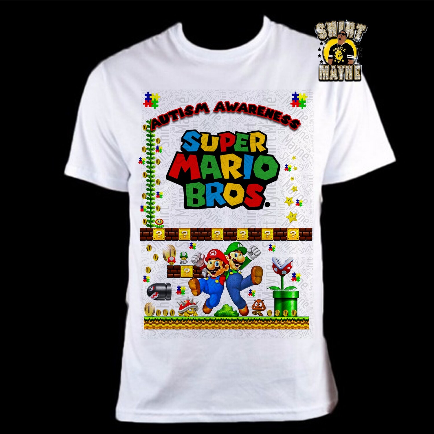 Autism Awareness: Super Mario Bros PNG File Bundle