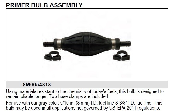 Original Mercury OEM Ballpumpe für 8mm Benzinleitung
