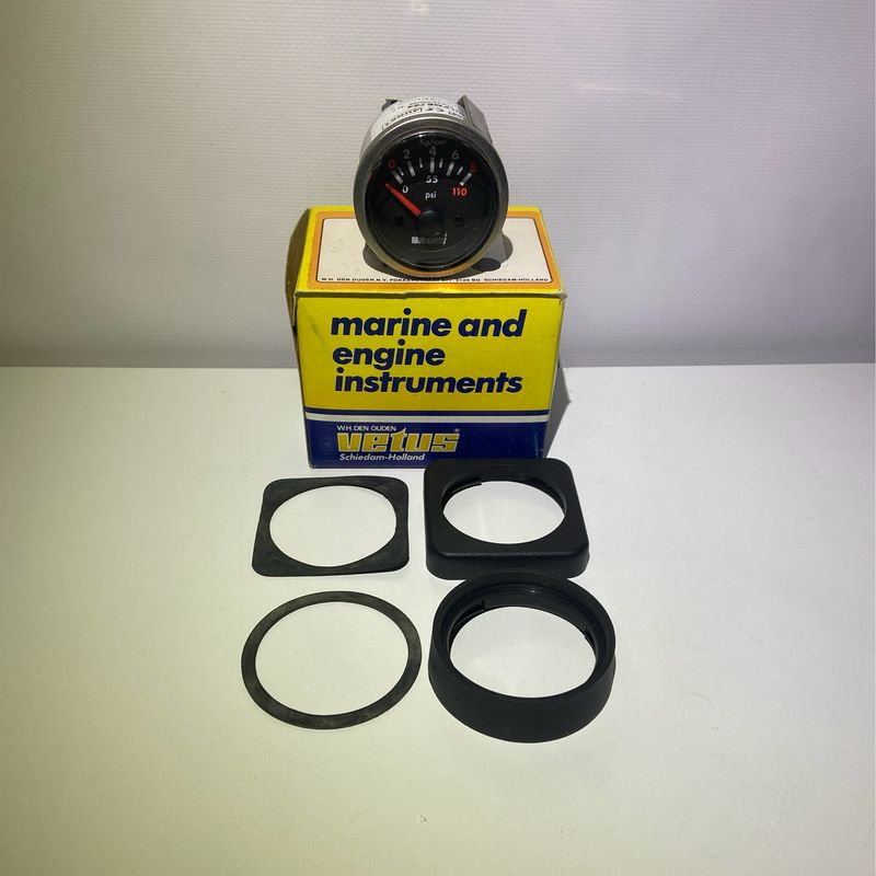 Vetus Öldruck Anzeige OILPMET24 / 24 Volt schwarz. NEU OVP