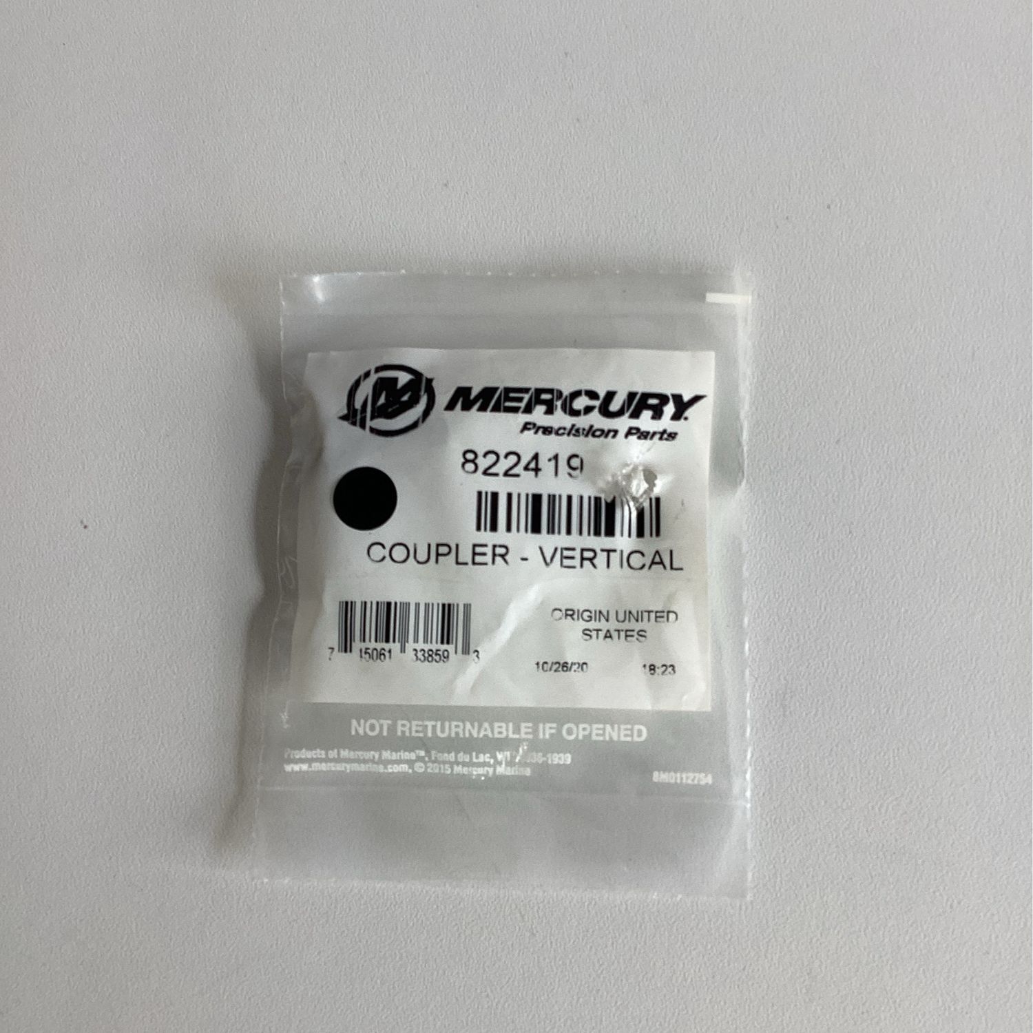 Mercury 822419 Coupler-Vertical