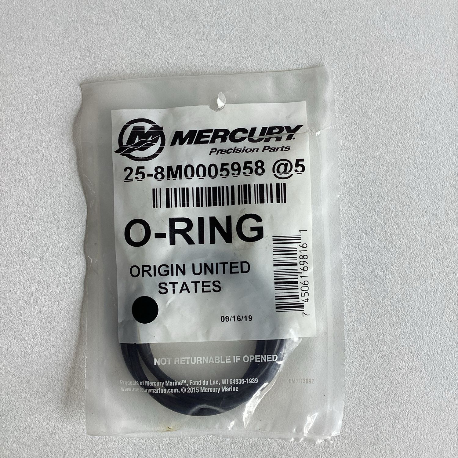 Mercury 8M0005958 O-Ring