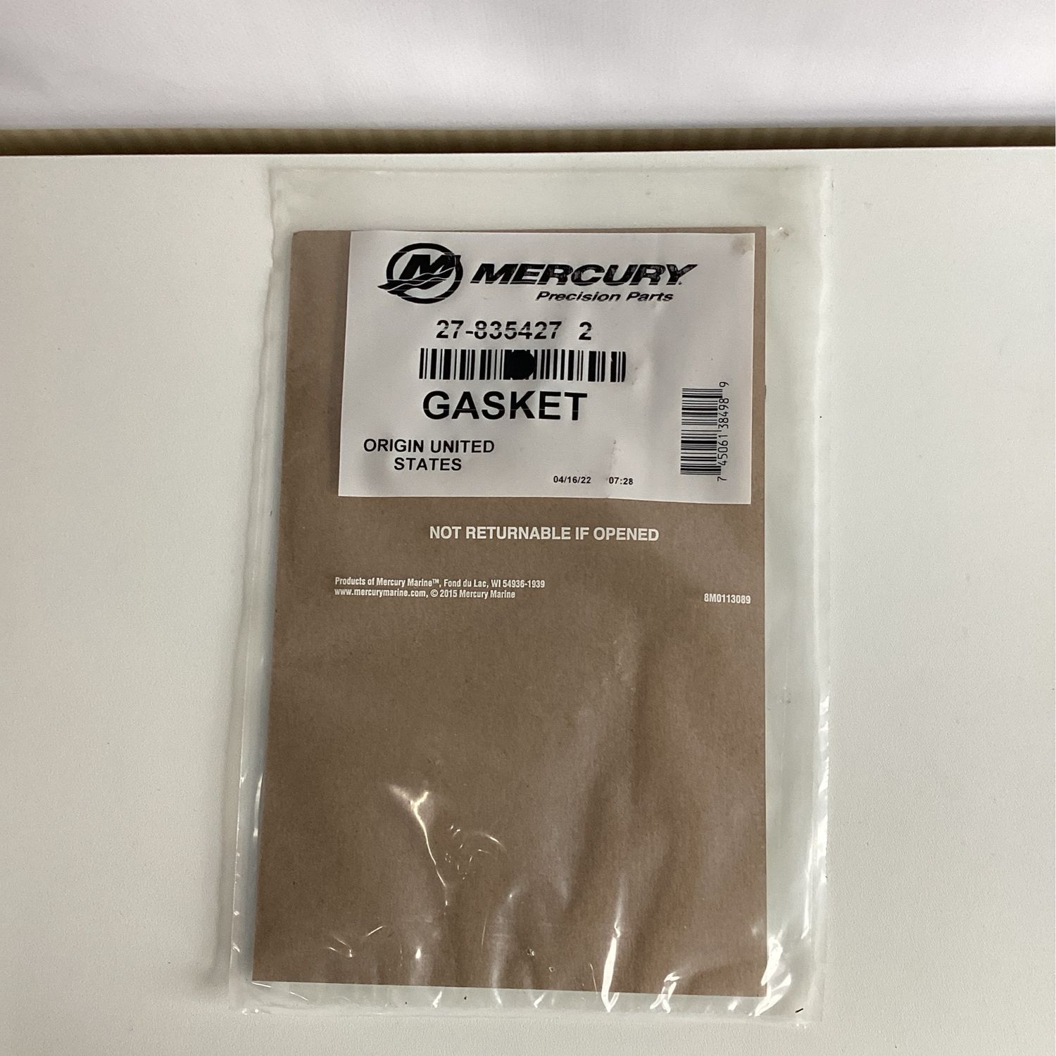 Mercury 8354272 Gasket