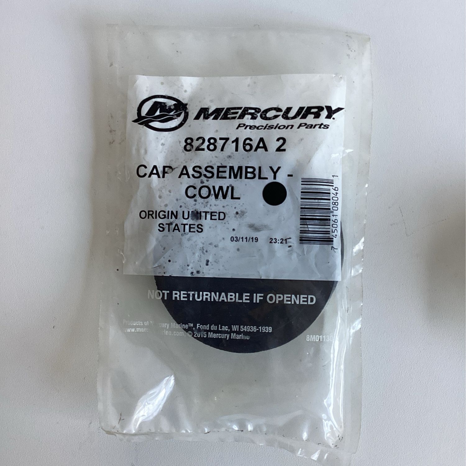 Mercury 828716A2 Cap Assembly-Cowl