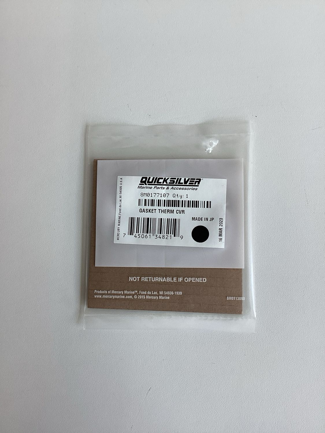 Quicksilver 8M0177107 Gasket Thermostat
