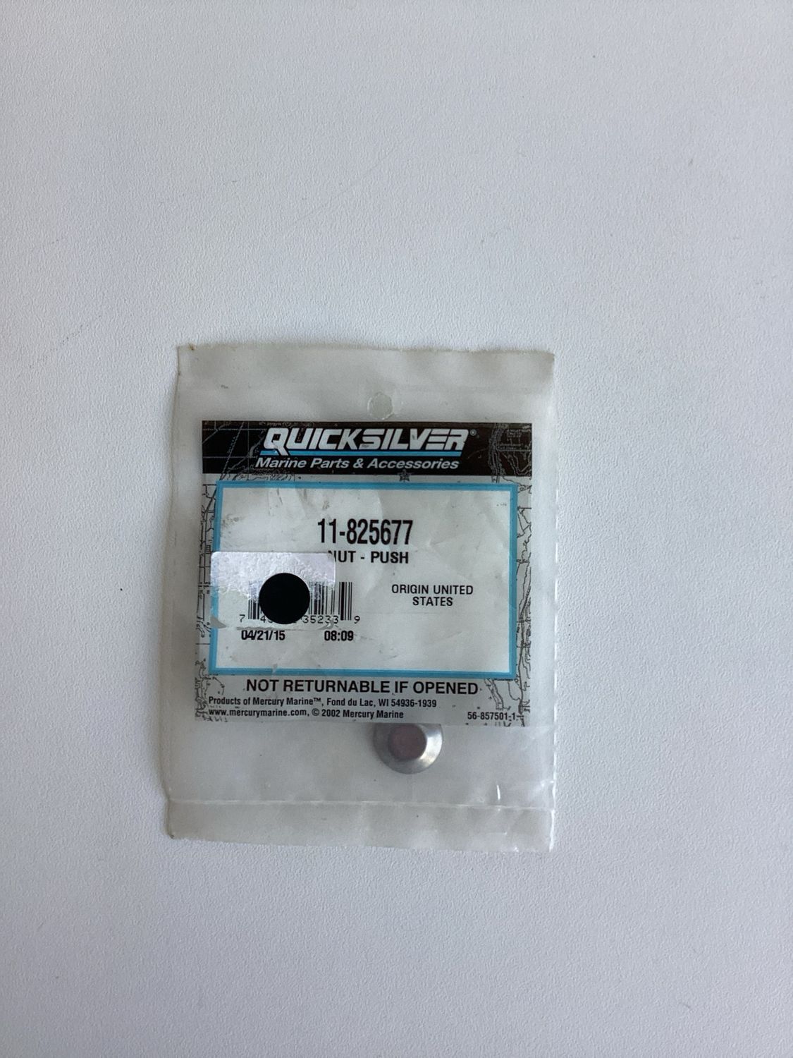 Quicksilver 825677 Nut- Push