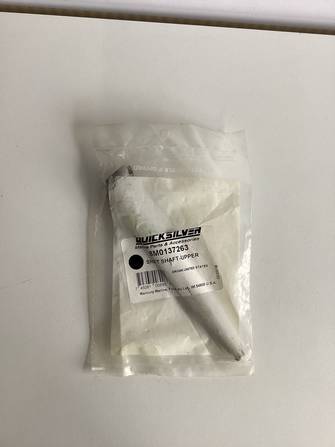 Quicksilver 8M0137263 Shift Shaft-Upper