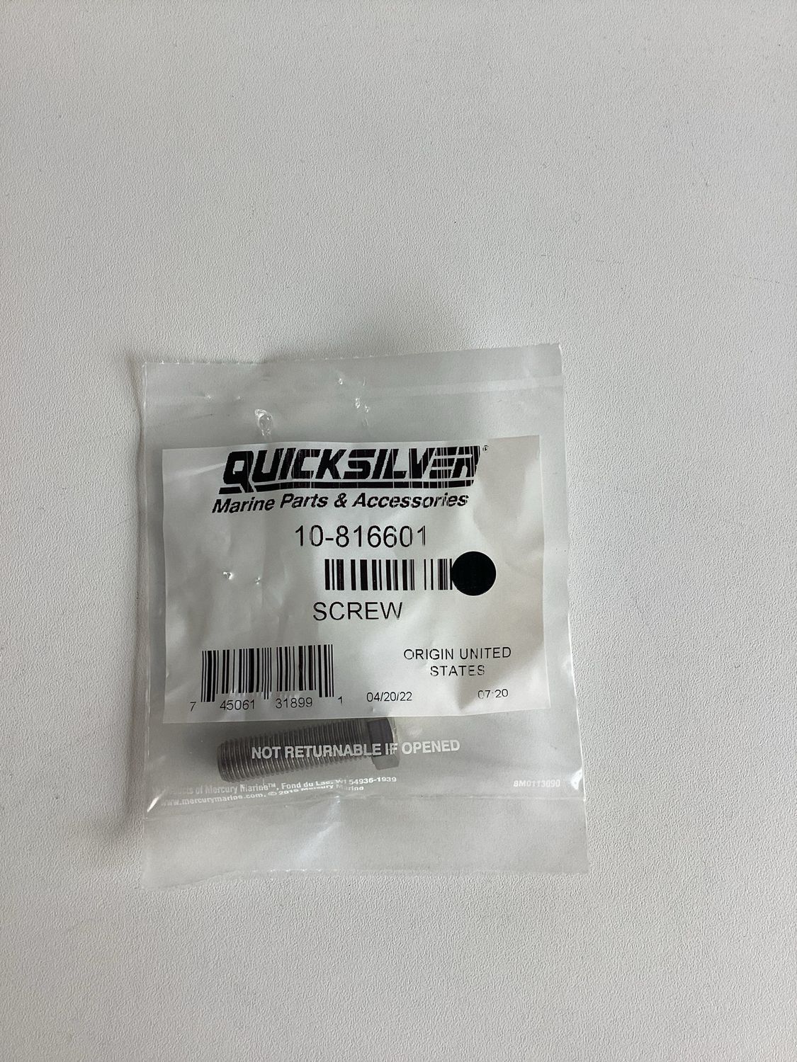 Quicksilver 816601 Screw