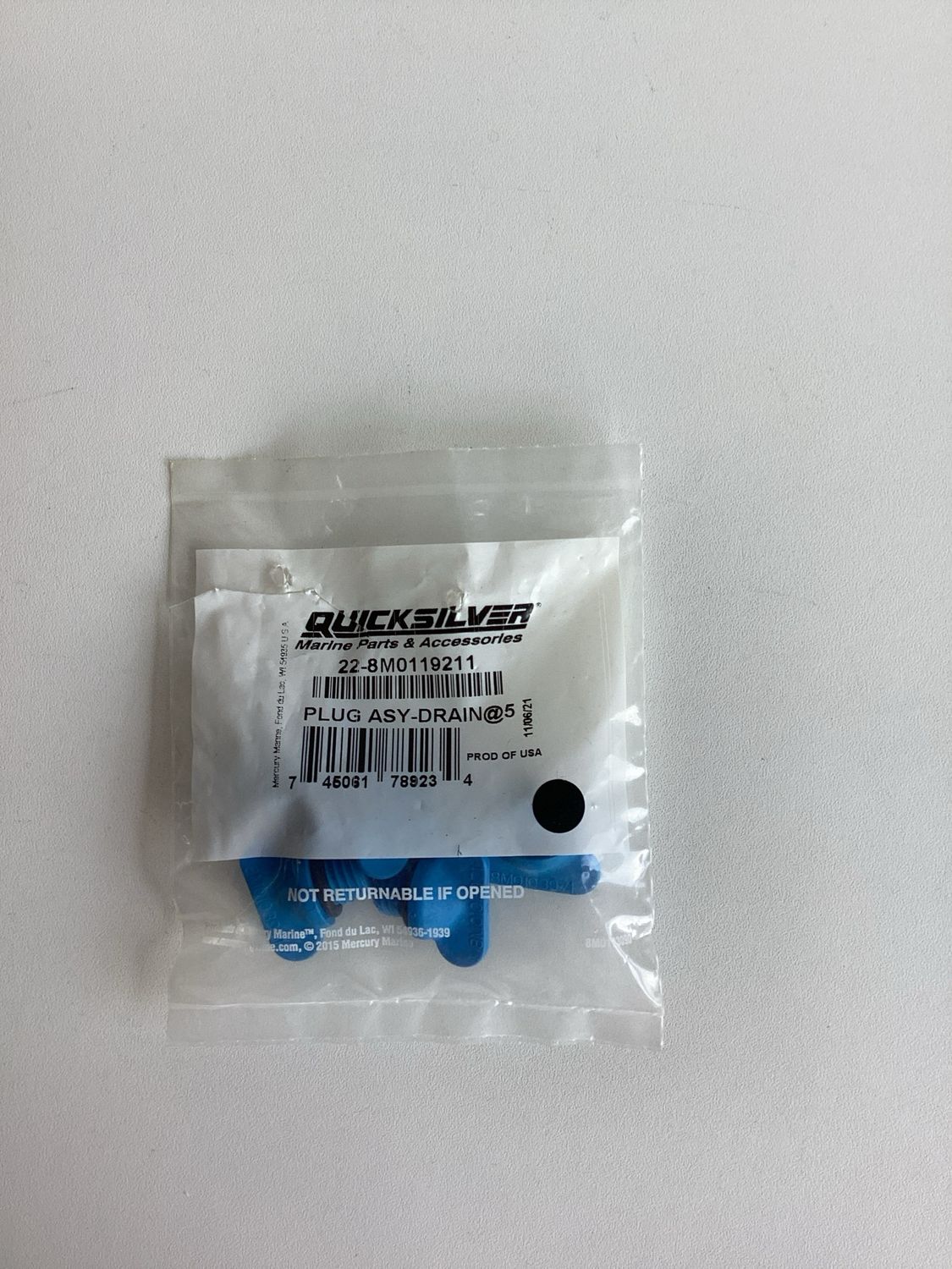 Quicksilver 8M0119211 Plug Asy-Drain (VPE 5Stk.)