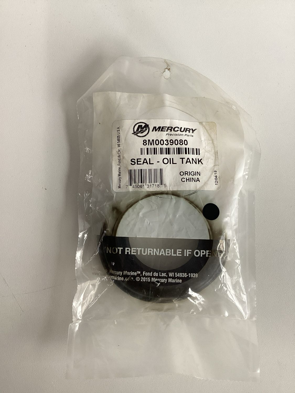 Mercury 8M0039080 Seal-Oil Tank