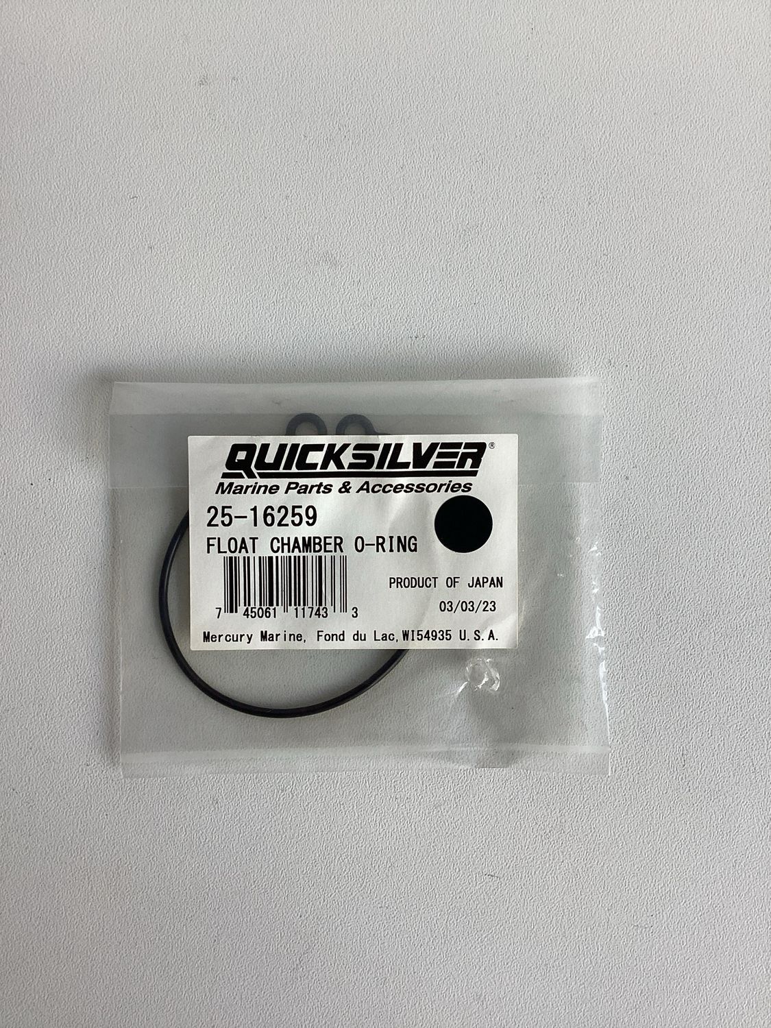 Quicksilver 16259 Float Chamber O-Ring