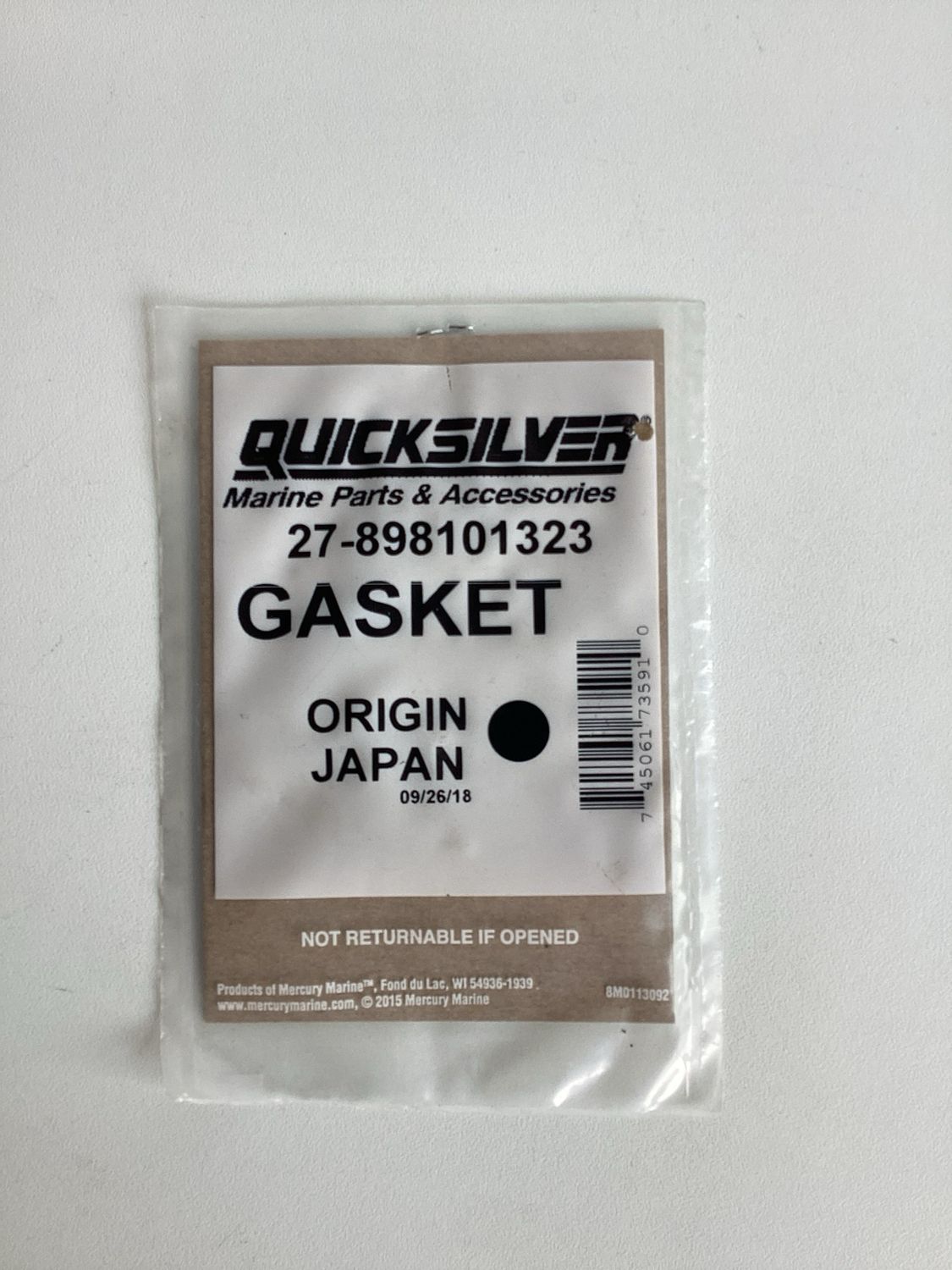Quicksilver 898101323 Gasket