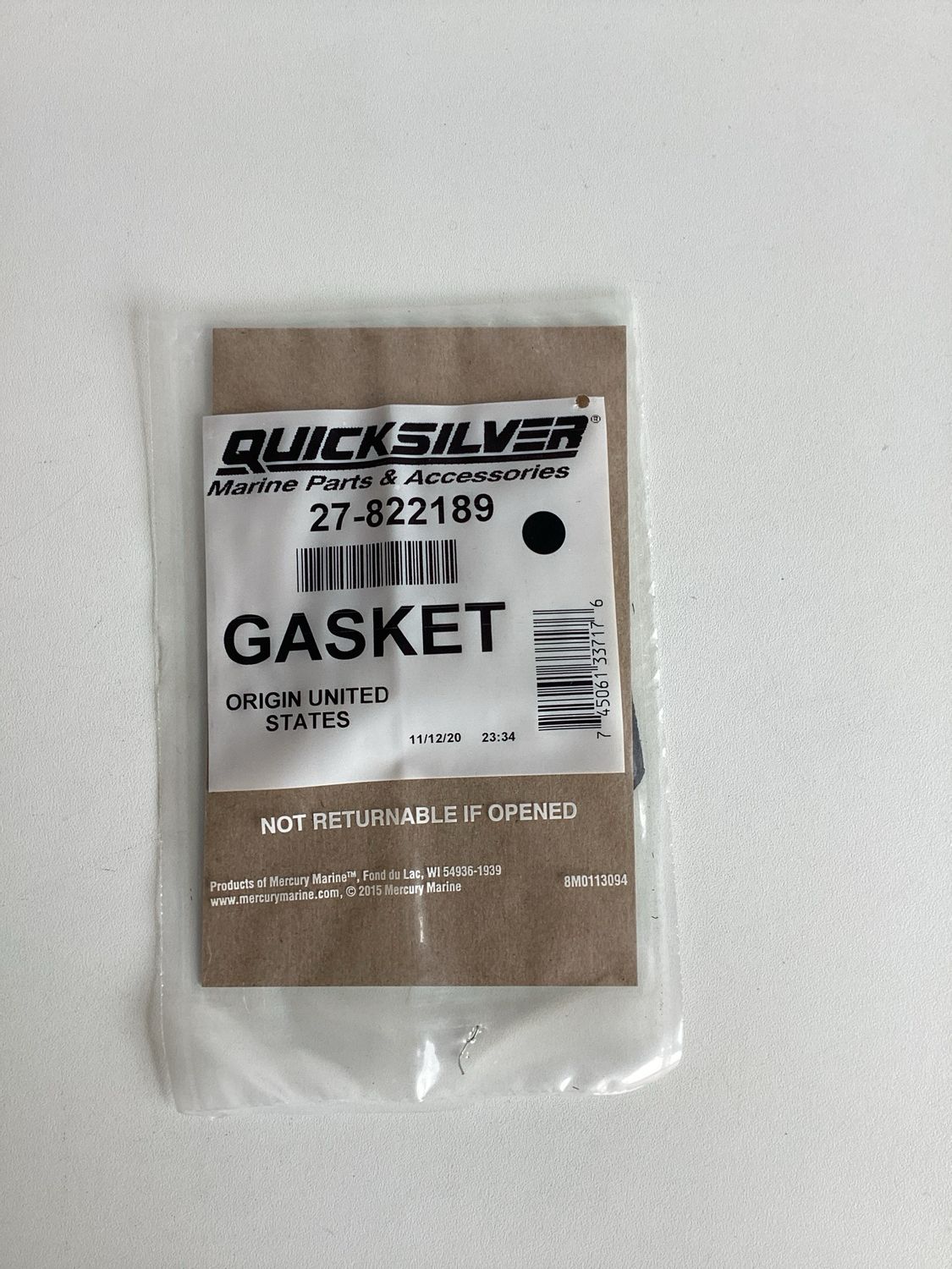 Quicksilver 822189 Gasket