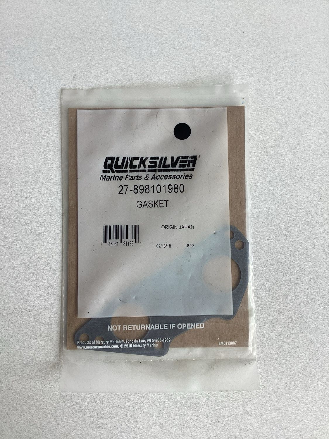 Quicksilver 898101980 Gasket