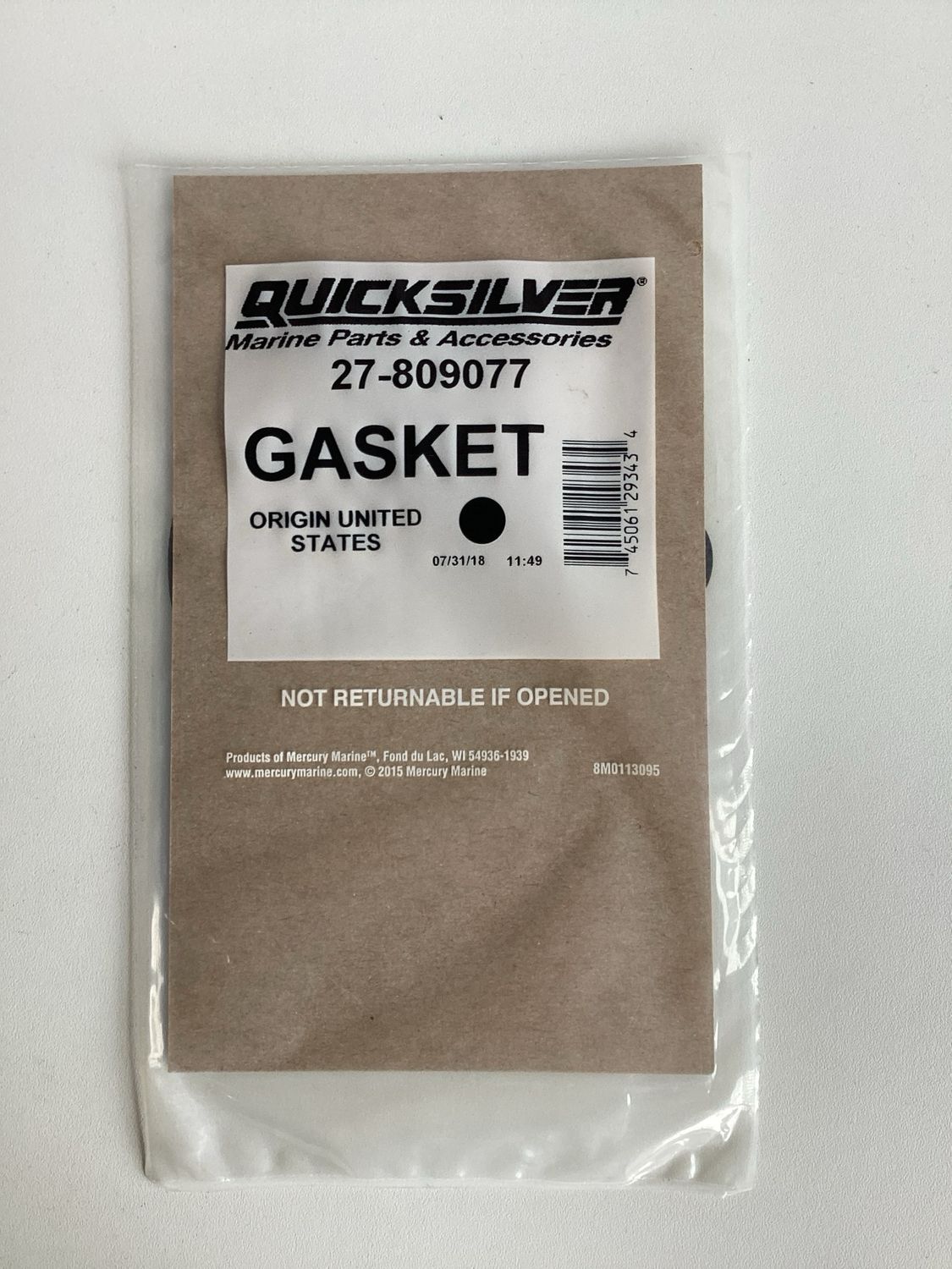 Quicksilver 809077 Gasket
