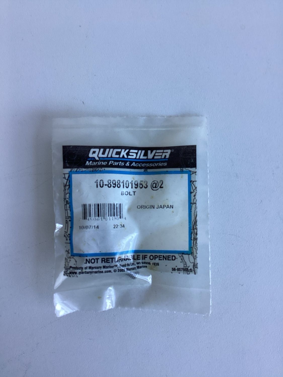 Quicksilver 898101953 Bolt (VPE 2Stk.)