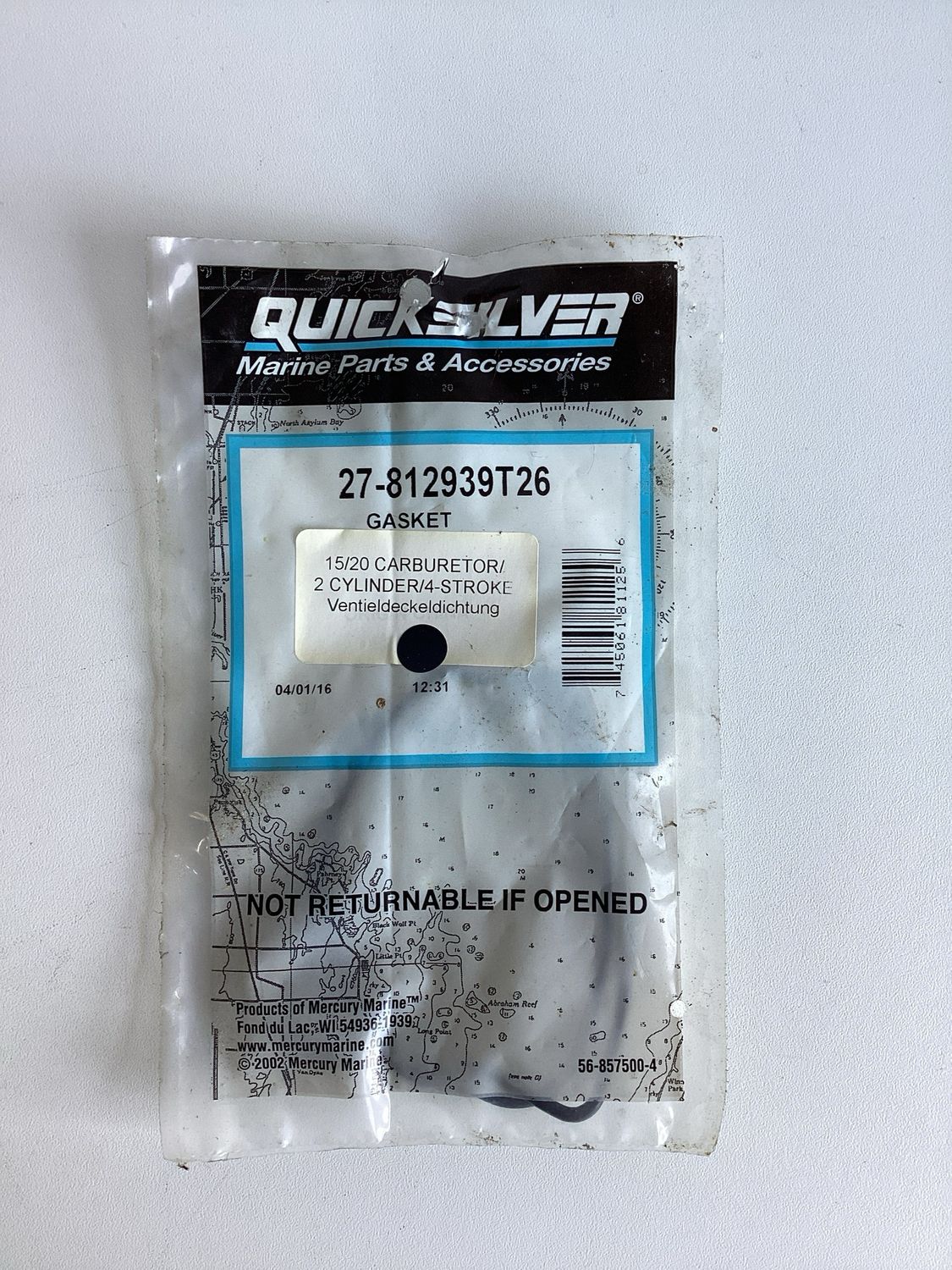 Quicksilver 812939T26 Gasket