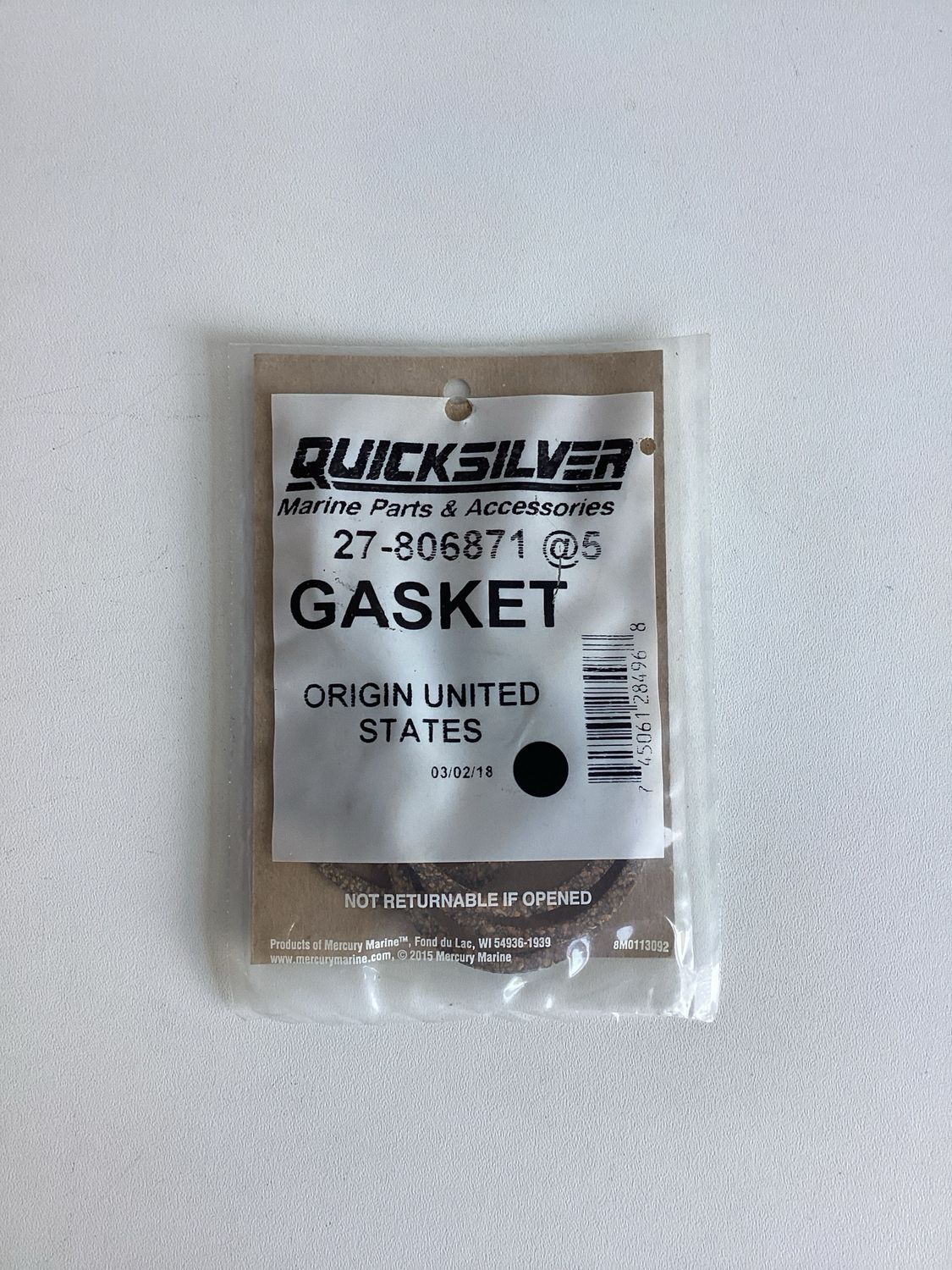 Quicksilver 806871 Gasket (VPE 5Stk.)