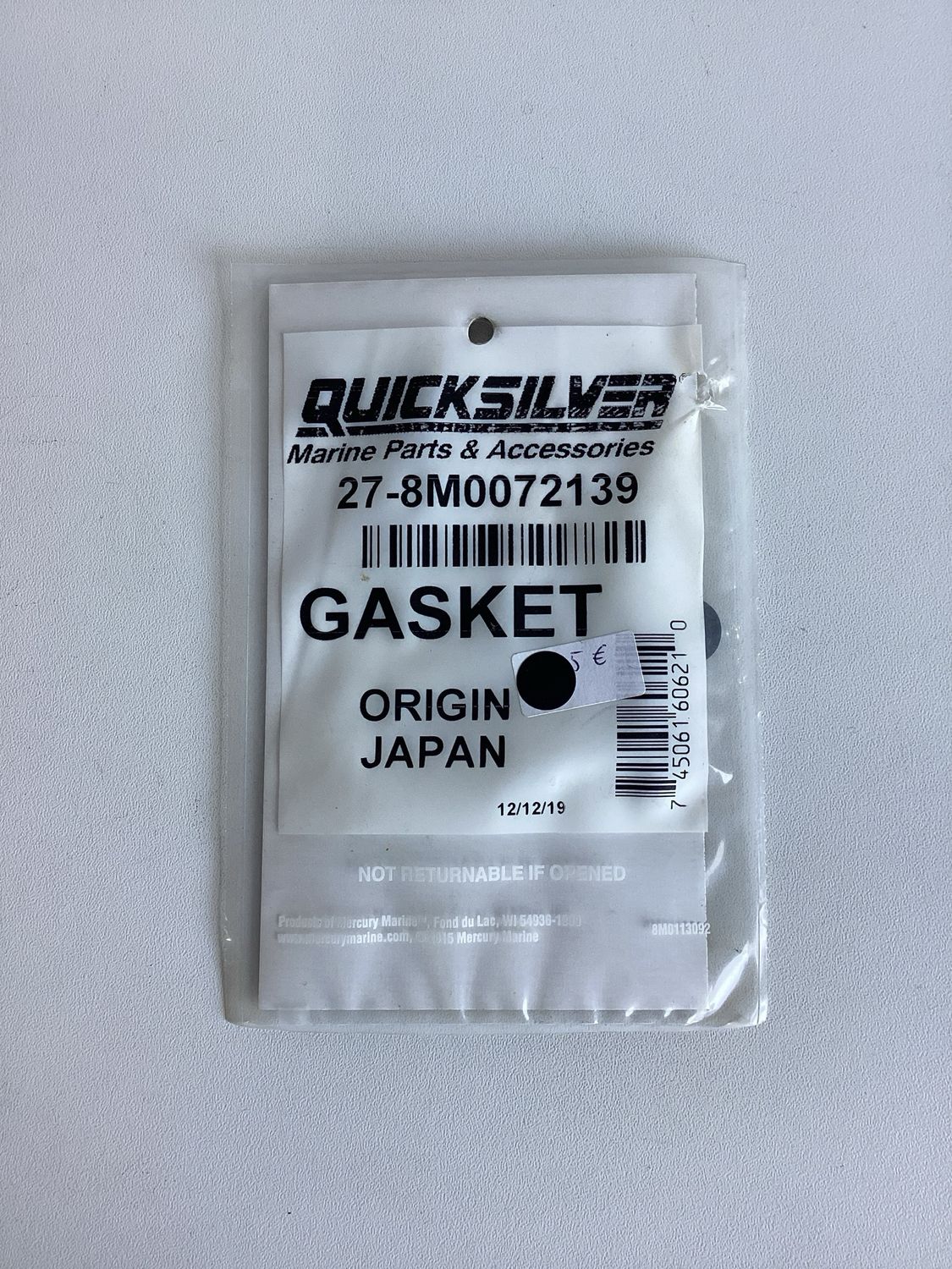 Quicksilver 8M0072139 Gasket