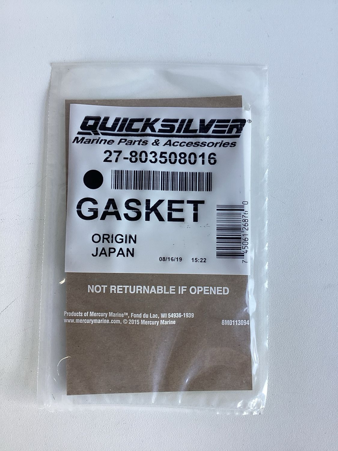 Quicksilver 803508016 Gasket