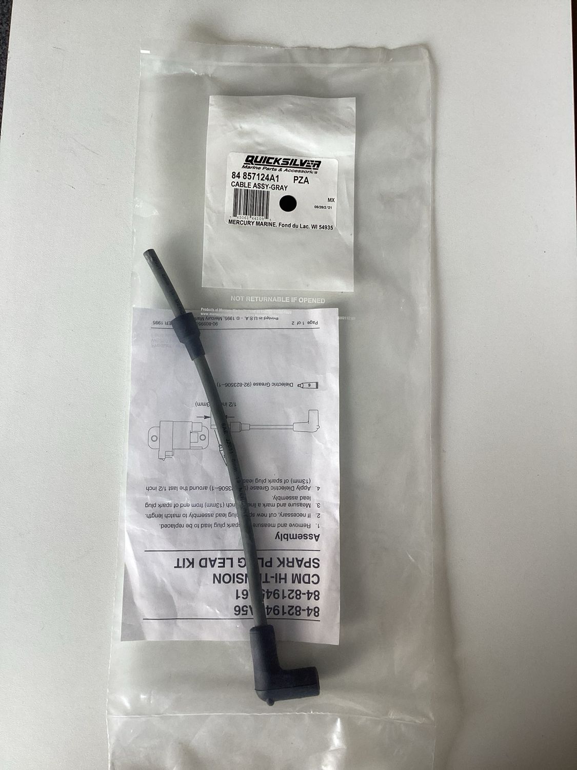 Quicksilver 857124A1 Cable Assy-Gray