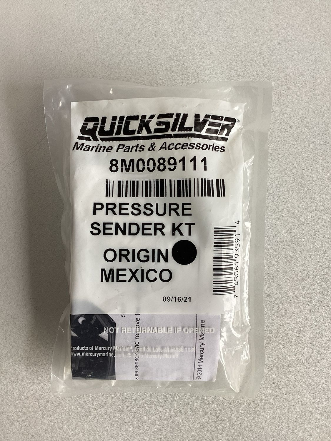 Quicksilver 8M0089111 Pressure Sender Kit
