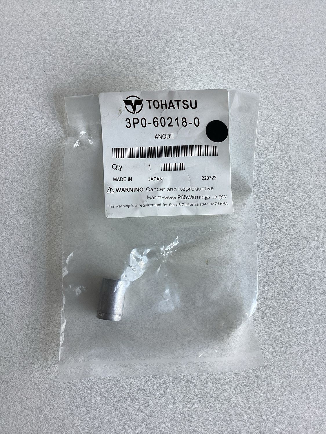 Tohatsu 3P0-60218-0 Anode