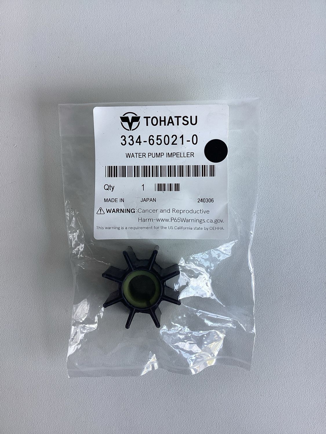 Tohatsu 334-65021-0 Water Pump Impeller