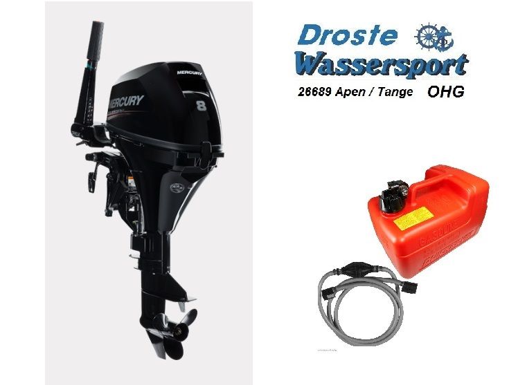 NEU Mercury F8ELH 4-Takter, E-Start + Handstart, Pinne