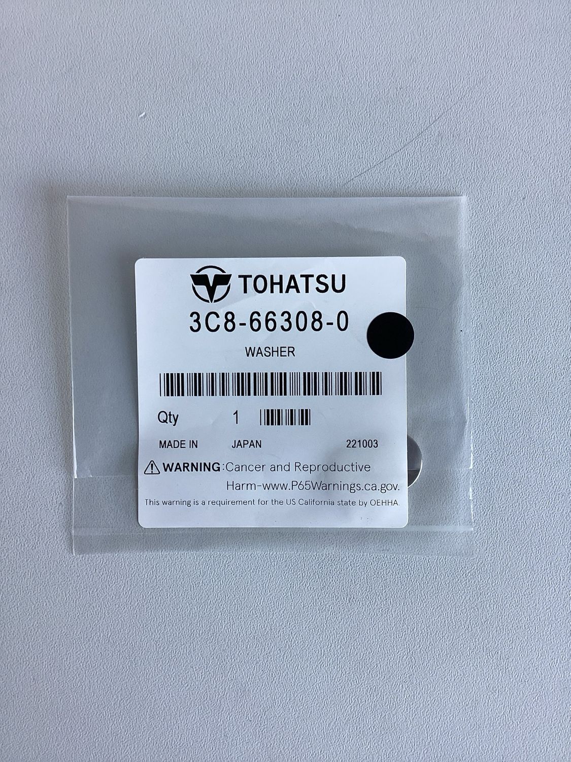Tohatsu 3C8-66308-0 Washer