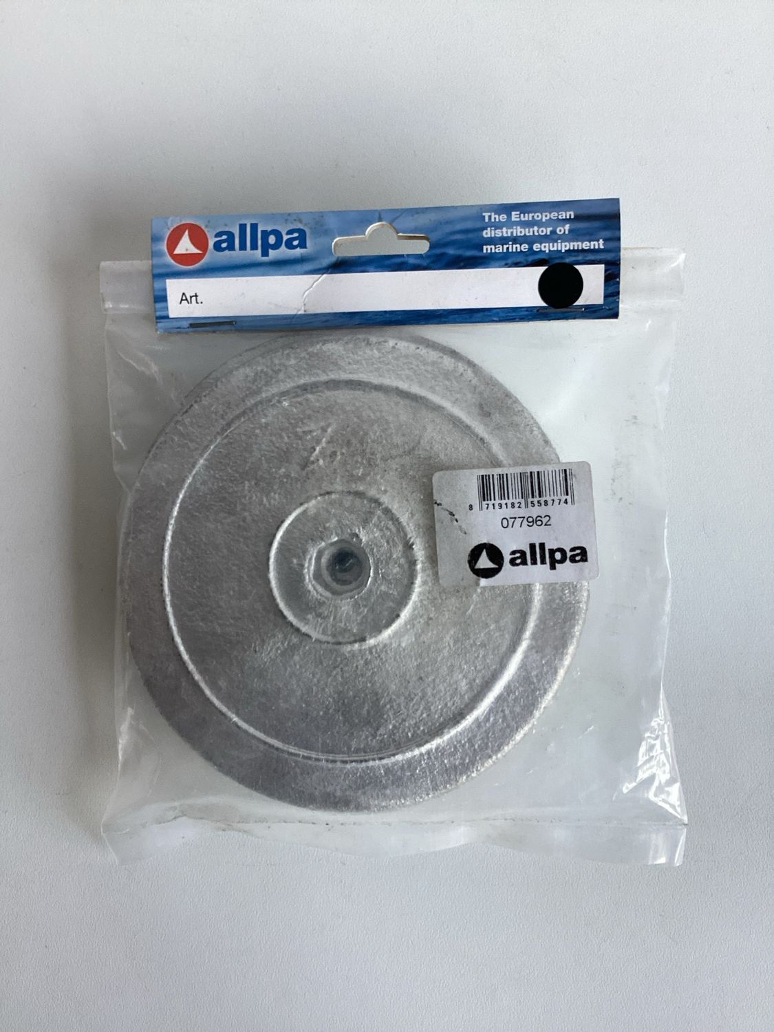 Allpa 077962 Magnesium Runde Ruderblattanode 125mm Durchmesser