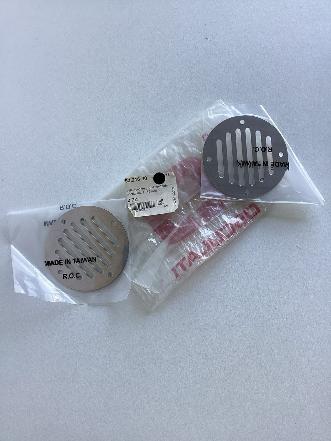 Lüftungsgitter 53.216.90 rund, VA Stahl 83mm Durchmesser