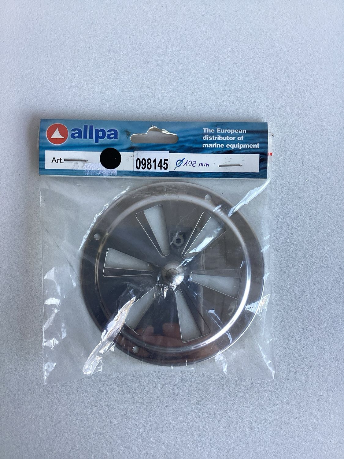 Allpa 9098145 Niro Lüftungsrosette mit Drehscheibe 102mm Durchmesser