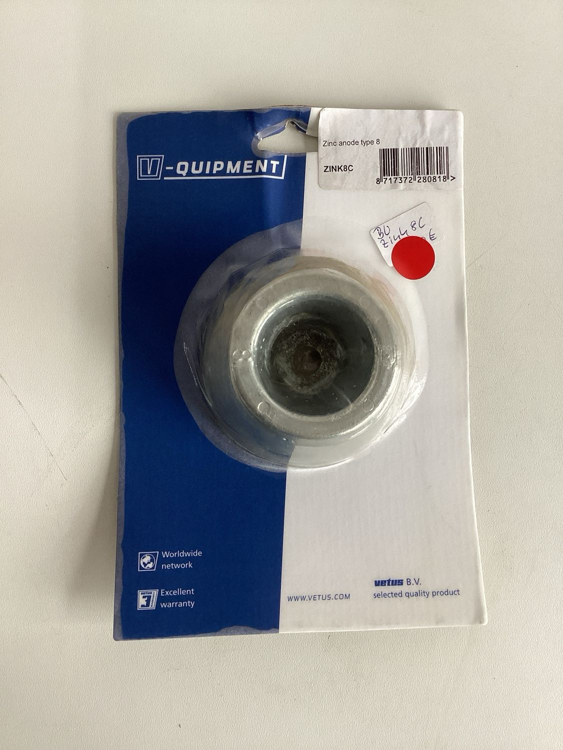 Vetus Zink8c Rumpf Anode Typ-8