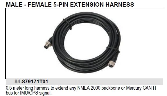 Mercury NMEA 2000 Anschluss Kabel 0,5 Meter