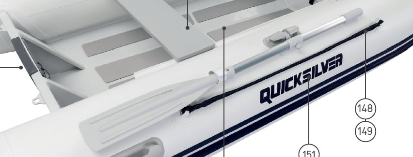 Quicksilver Aluminum oars grey 1.42 m (Alu-Rib white 270-350)