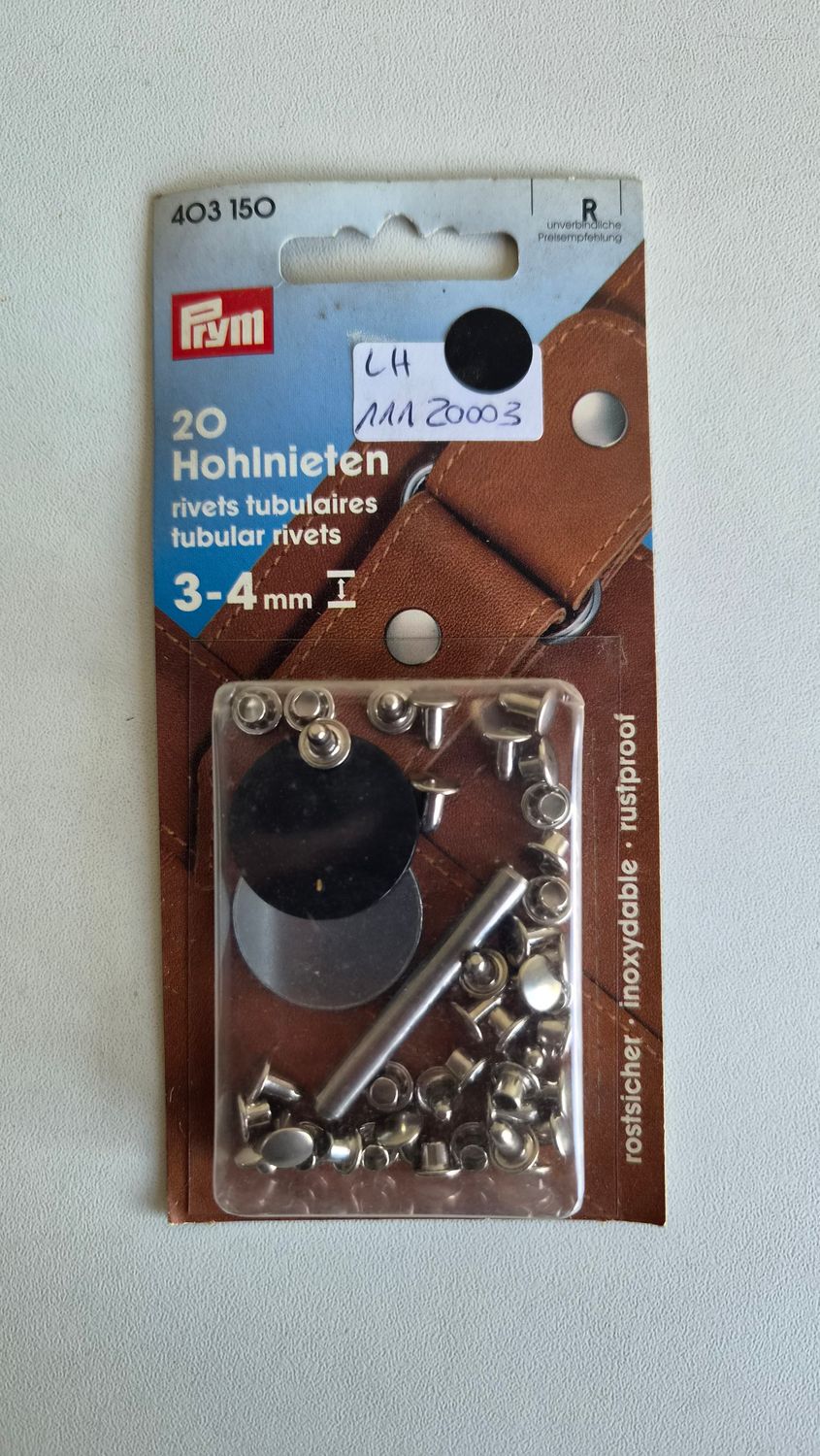 Prym-Hohlnieten 20 Stk. 3-4mm