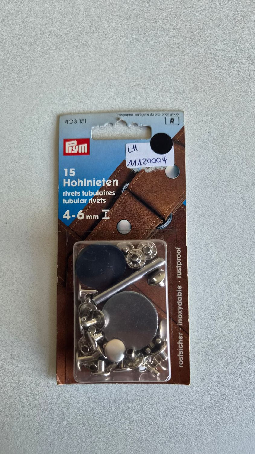 Prym-Hohlnieten 15Stk. 4-6mm