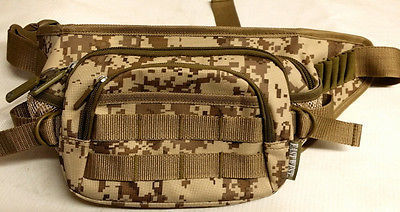 Fanny Pack Tactical Large Hip Belt Bum Bag Pouch - Tan Digital