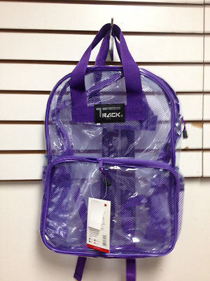 CLEAR Backpack Purple Trim TC001
