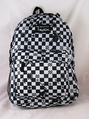 Black Backpack Checkered School Pack Bag TB205
