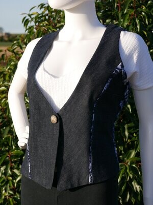 Waistcoat Blue Flower