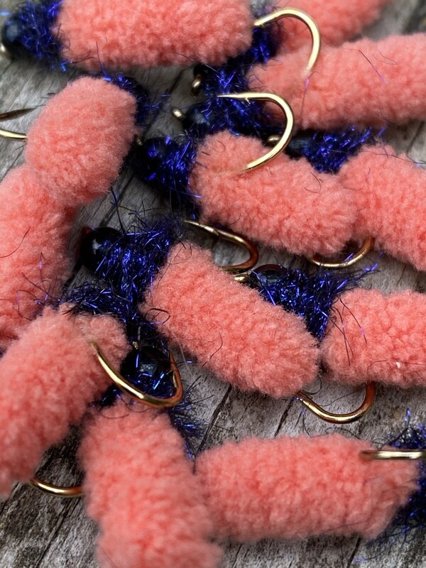 Mop Fly, Dust Mop Fly, Trout Flies, Discount Flies, Hand Made, Hand Tied Flies, Made in the USA, Coral