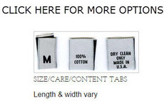 SIZE/CARE/CONTENT TAGS