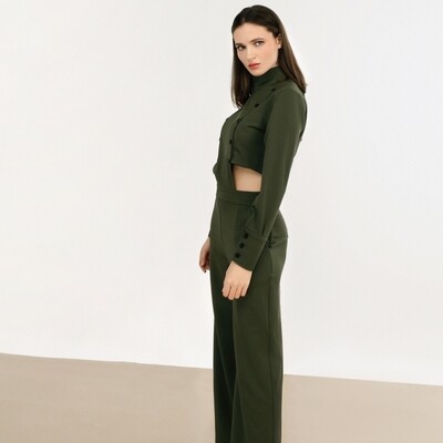 Olive Jumpsuit with sleeves 