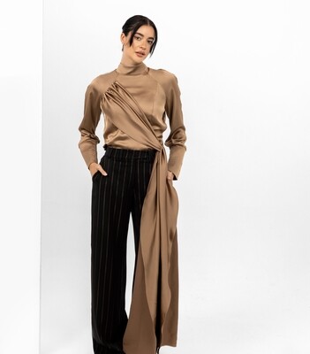 Camel Silk Blouse