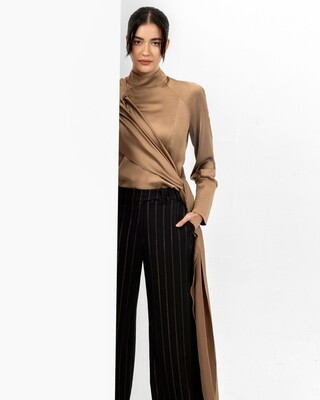 Stripped wide leg pants