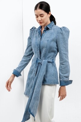 Low High Blue Denim Jacket 
