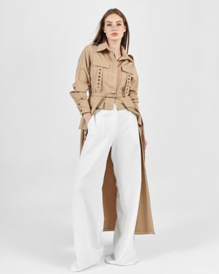 Shirt Dress with Hollow Circles