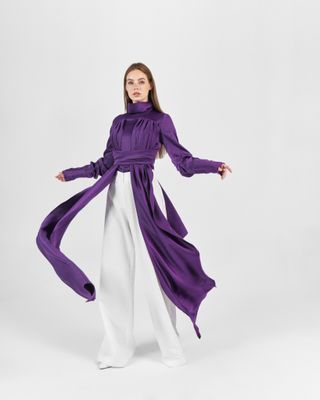  Violet Purple SILK Blouse
