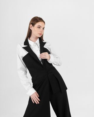 Low High Blazer vest